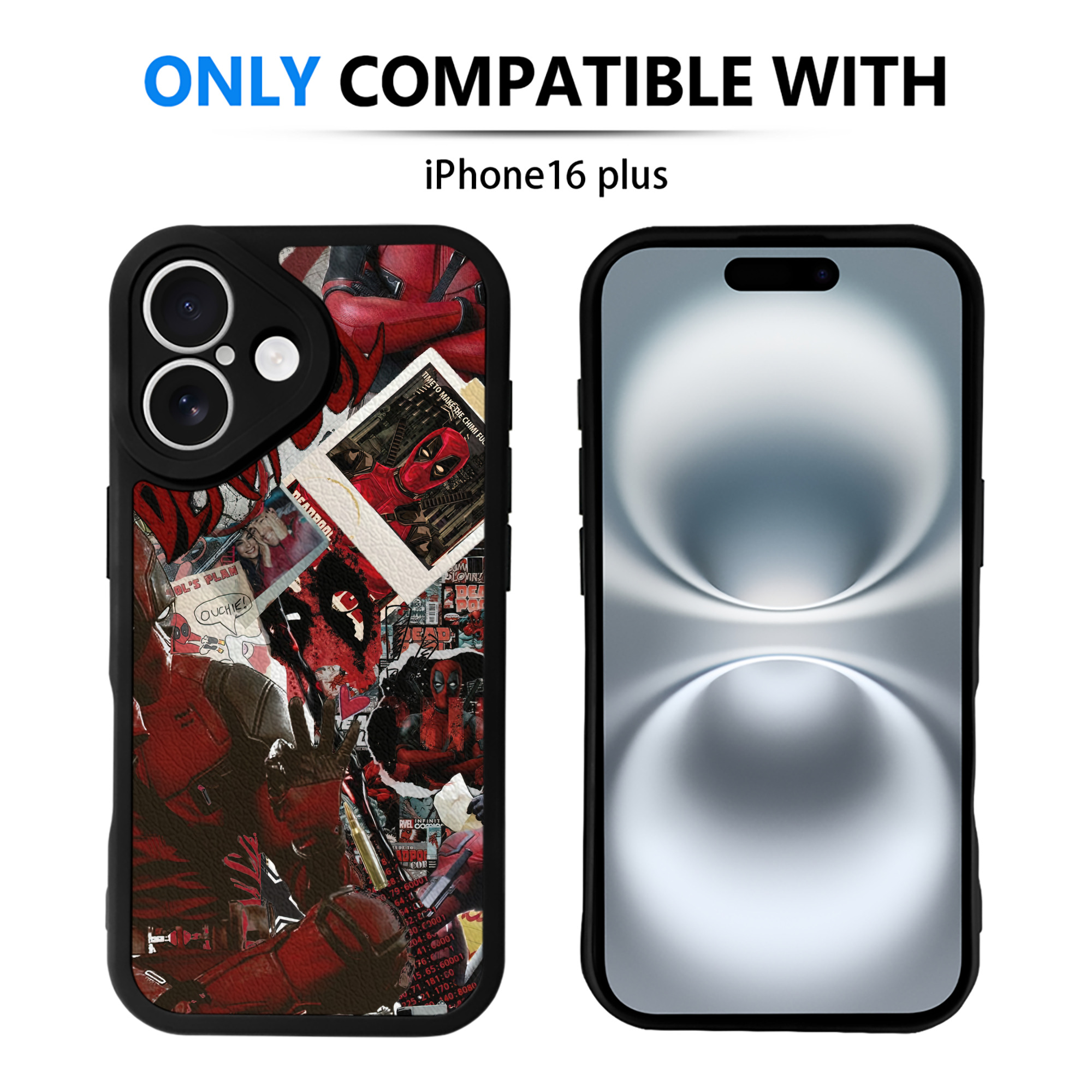 （画像用） Deadpool デッドプール 【iPhone 16シリーズ対応】シリコンスマホケース（レザー調） 材質：シリコン